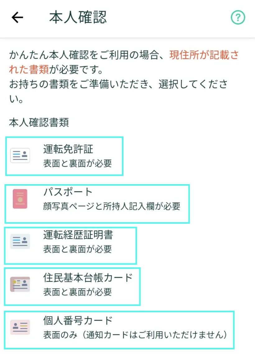 本人確認書類